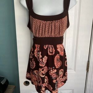 Speechless Brown and Red Paisley Blouse